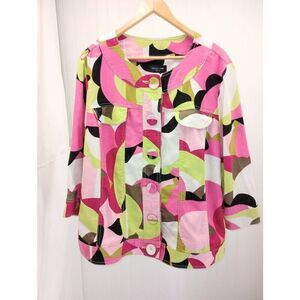 Focus 2000, linen, button front jacket size 20w